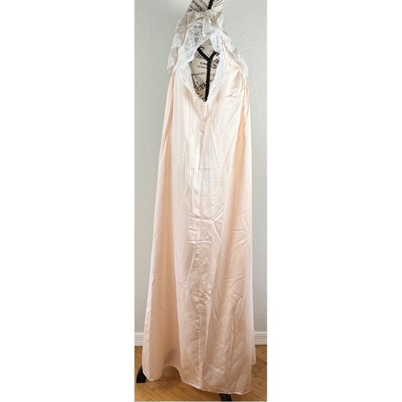 Lily of France Vintage 70s Nightgown Lace Detail Lingerie Peach Size Medium - Picture 4 of 10